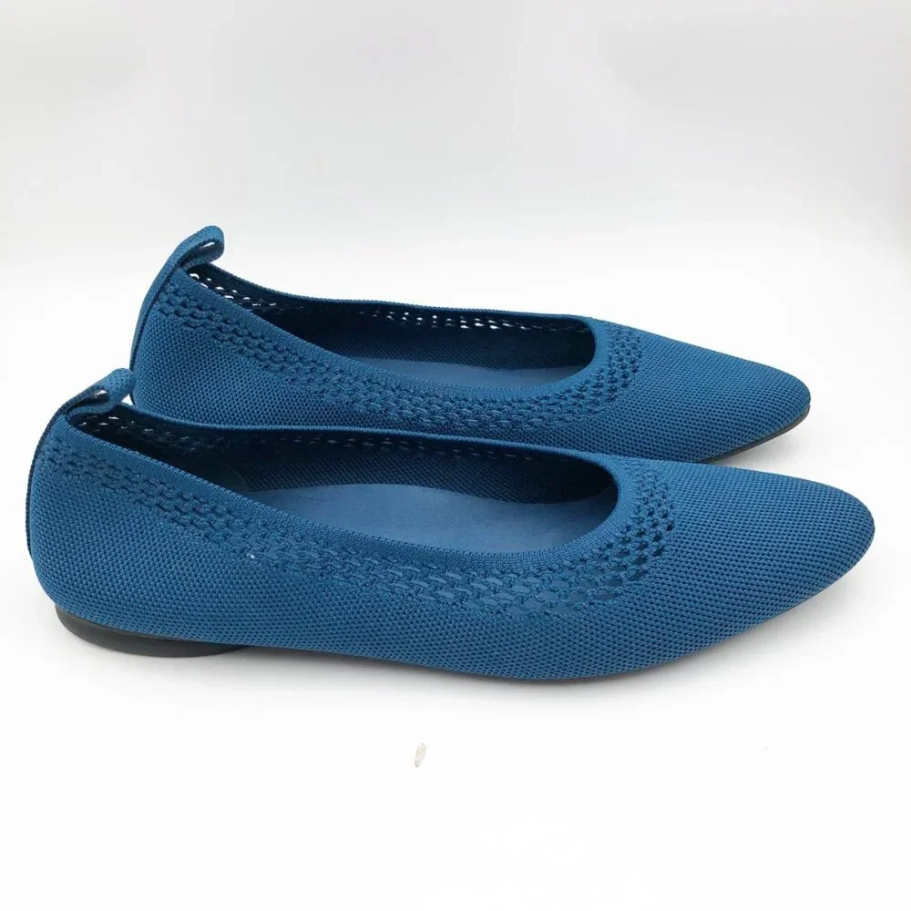VIVAIA Shoes Womens 12 Tamia Beatrice Round Toe Ballet Flats Marine Blue Knit
